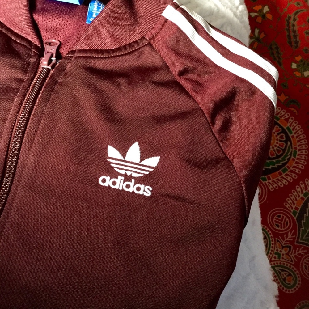 Burgandy Adidas Track Jacket